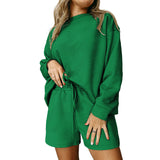 Loose Long Sleeve Shorts Two-piece Set Autumn New Stylish Simple And Versatile - Minihomy