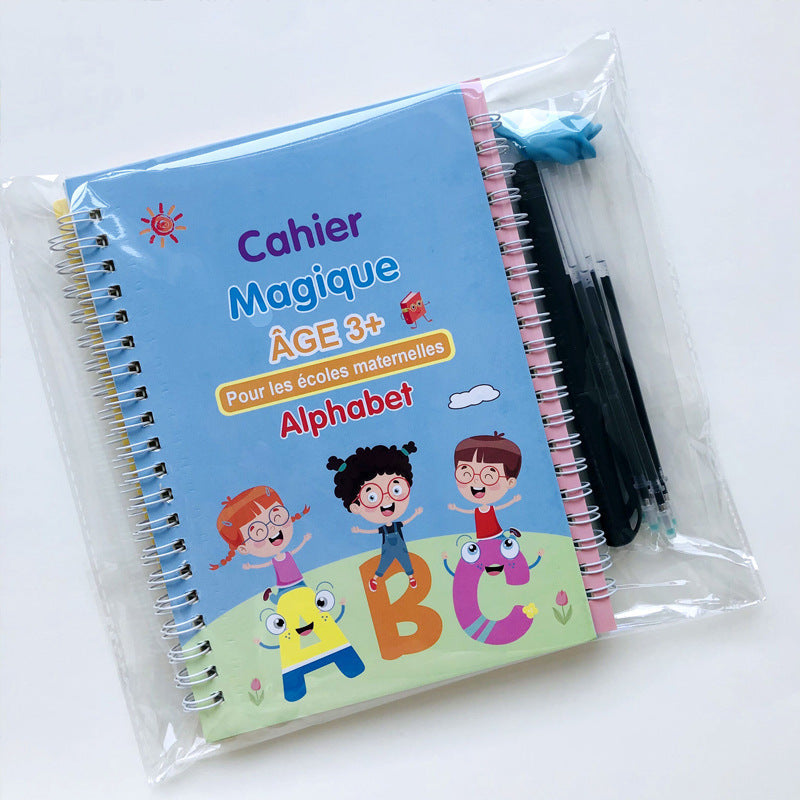 English Calligraphy Practice Board for Kids: French, German, Painting, Magic Stickers, Copy Control Pen