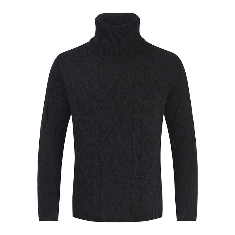 Turtleneck Sweater Men Loose Solid Color