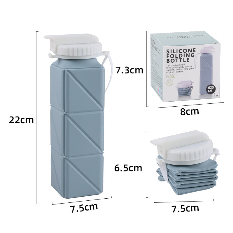 Portable Silicone Folding Water Bottle - Foldable Sports Cup for Outdoor Travel - Minihomy