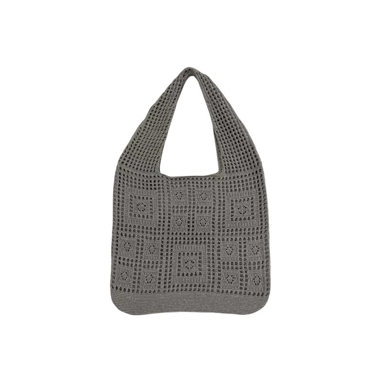 All-Matching Solid Color Knitted Shoulder Bag - Minihomy