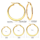 Fashion Simple Round Geometric Stainless Steel Love Heart Hoop Earrings