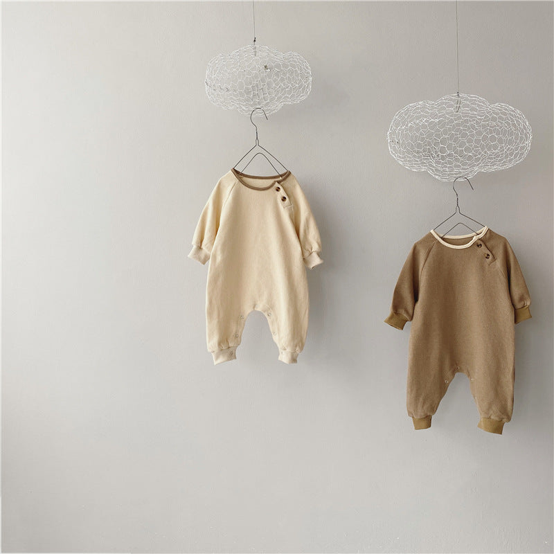 Comfortable And Simple Baby Long-sleeved One-piece