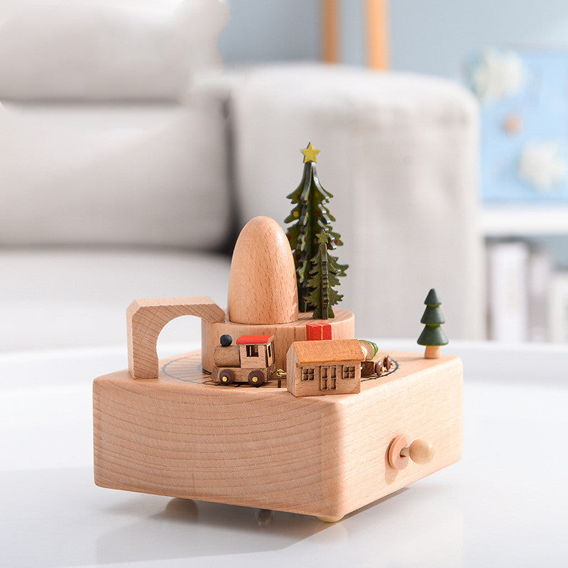 Music Boxes Innovative Rotating Musical Box Wooden Music Box Table Decoration - Minihomy