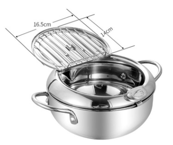 Stainless Steel Telescopic Folding Basket - Frying Basket with Thermometer