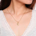 Crescent Zircon Necklace - Golden Zircon Moon Pendant - Minihomy