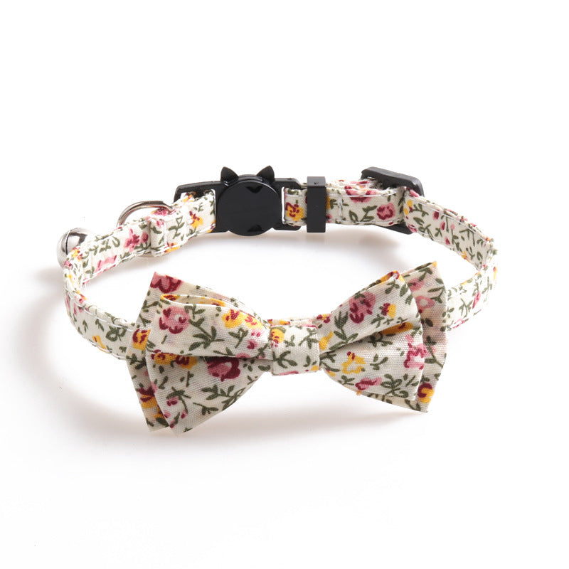 Bowknot Pet Cat Collar with Bell Adjustable Safety Kitty Bow Tie - Minihomy