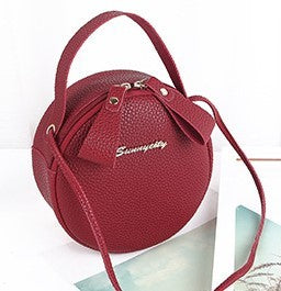 Circular Design Fashion Women Shoulder Bag Leather Women's Crossbody Messenger Bags Ladies Purse Female Round Handbag - Minihomy