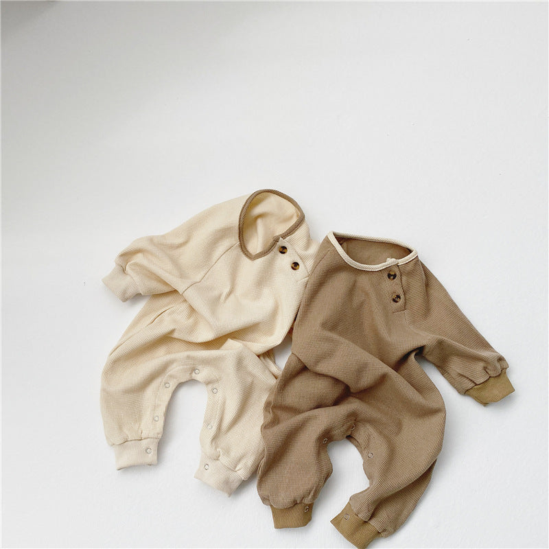 Comfortable And Simple Baby Long-sleeved One-piece