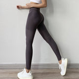 High Waist Workout Leggings Breathable Striped Abdominal Trousers