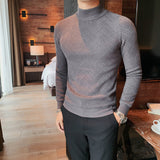 Men's Casual Solid Color Slim-fit Half Turtleneck Sweater: Elevate Your Winter Wardrobe