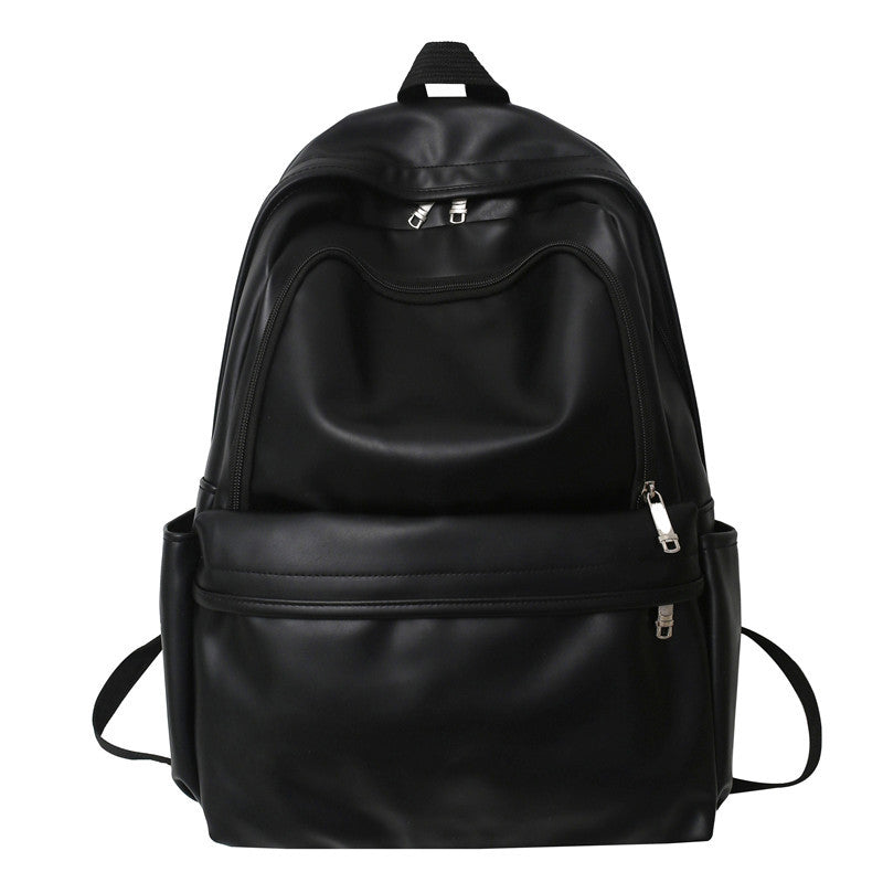 PU Leather Large Capacity College Students' Backpack