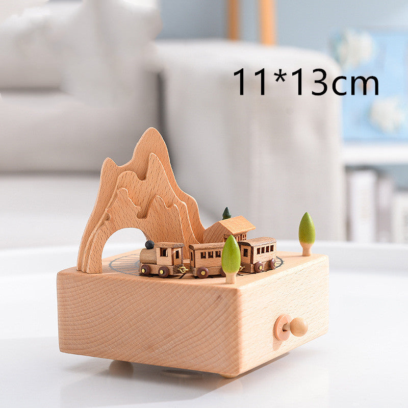 Music Boxes Innovative Rotating Musical Box Wooden Music Box Table Decoration - Minihomy