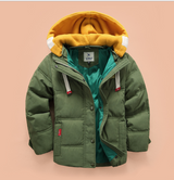 Winter Kids Outerwear Boys Casual Warm Hooded Jacket For Boys