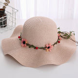 Women's Wavy Edge Big Brim Straw Hat