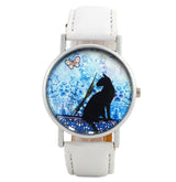 Watch Women Quartz Clock Women Brand Fashion Print Cat Pattern Charm Dress Wristwatch Women