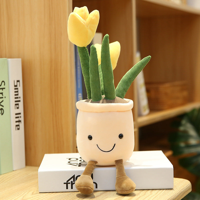 Cute Tulip Bouquet Plush Toy Doll - Simulation Flower Living Room Decoration