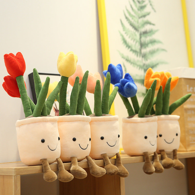 Cute Tulip Bouquet Plush Toy Doll - Simulation Flower Living Room Decoration