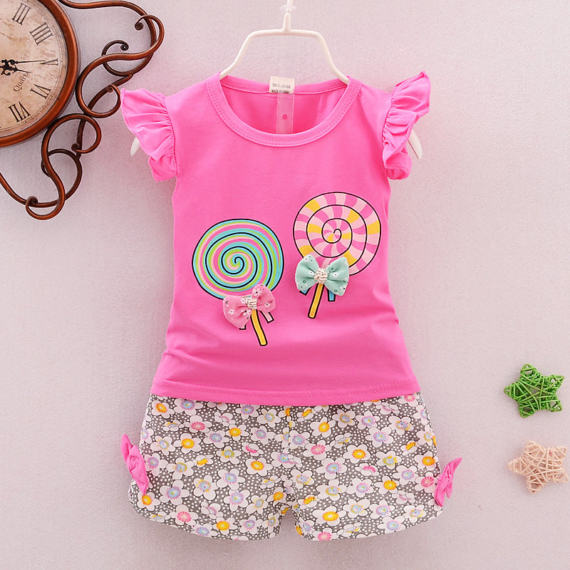 Girls Cartoon Two-Piece Children's Clothing