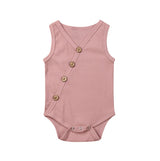 Newborn Baby Solid Bodysuit Kids Clothes Boys Girl Jumpsuit