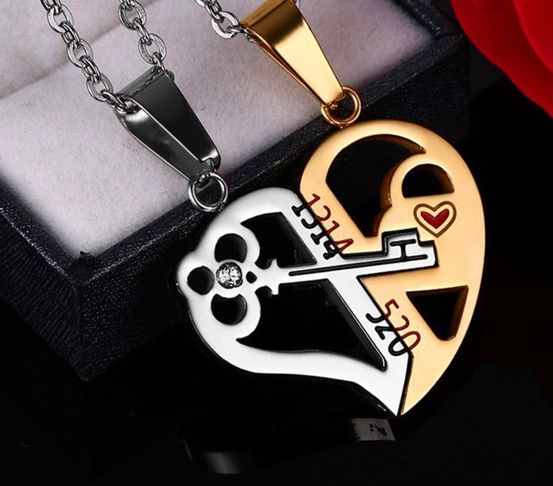 Love Key Combination Couple Necklace - Minihomy