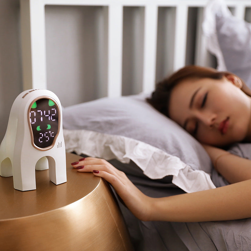Silence Sensor Display Snooze Alarm Music Clock Night Light Sleeping Desktop Clocks with Battery Power Charging