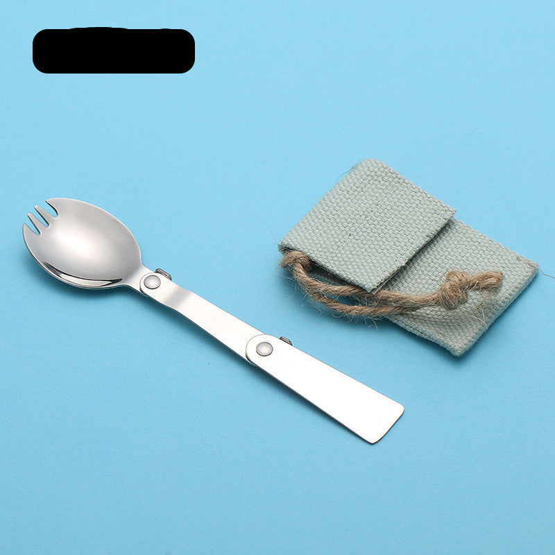 Folding Camping Spork: Portable Titanium Spoon & Fork for Hiking, Picnic & Outdoor Adventures - Minihomy