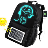 Solar Powered Waterproof Backpack for Teens - Large Oxford School Bag