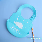 Cute Cartoon Silicone Baby Bibs - Waterproof, Adjustable, for Boys & Girls Feeding