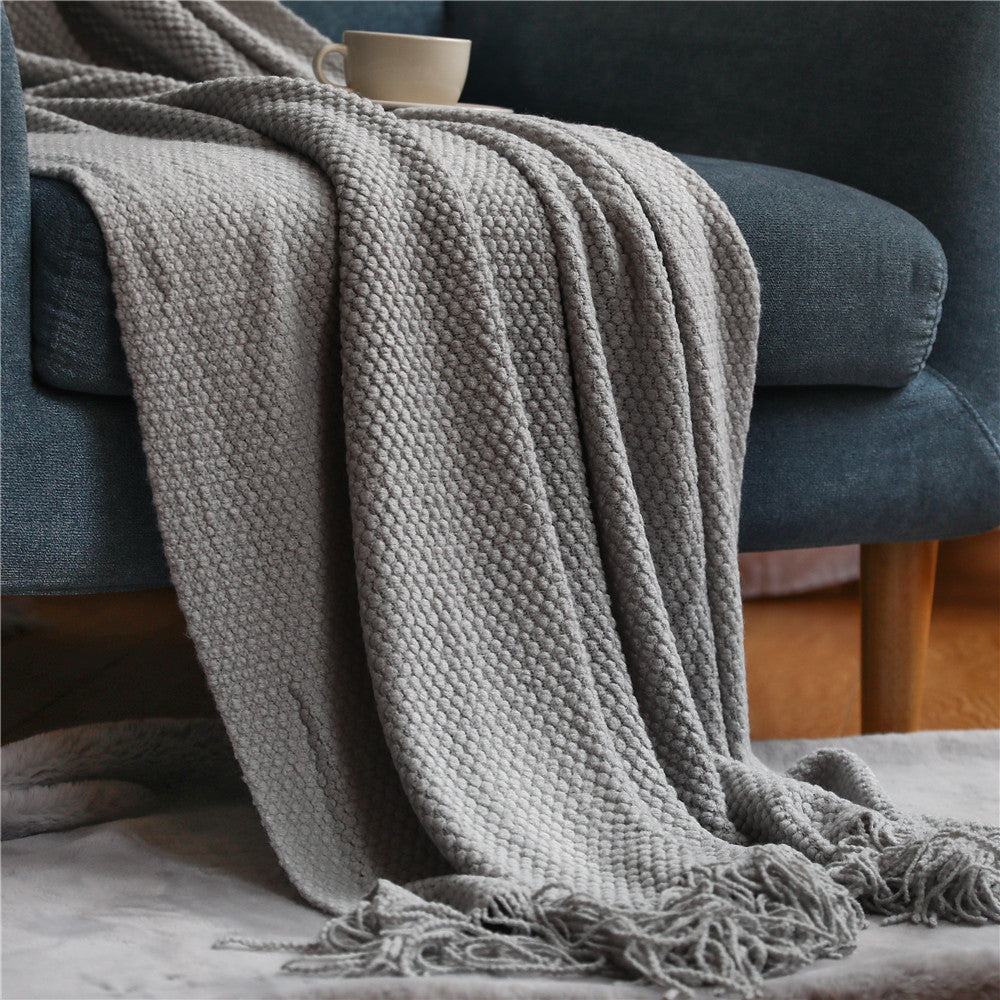 Warm Air Conditioning Blanket Hotel Bed End Towel Knitted Blanket Sofa Cover