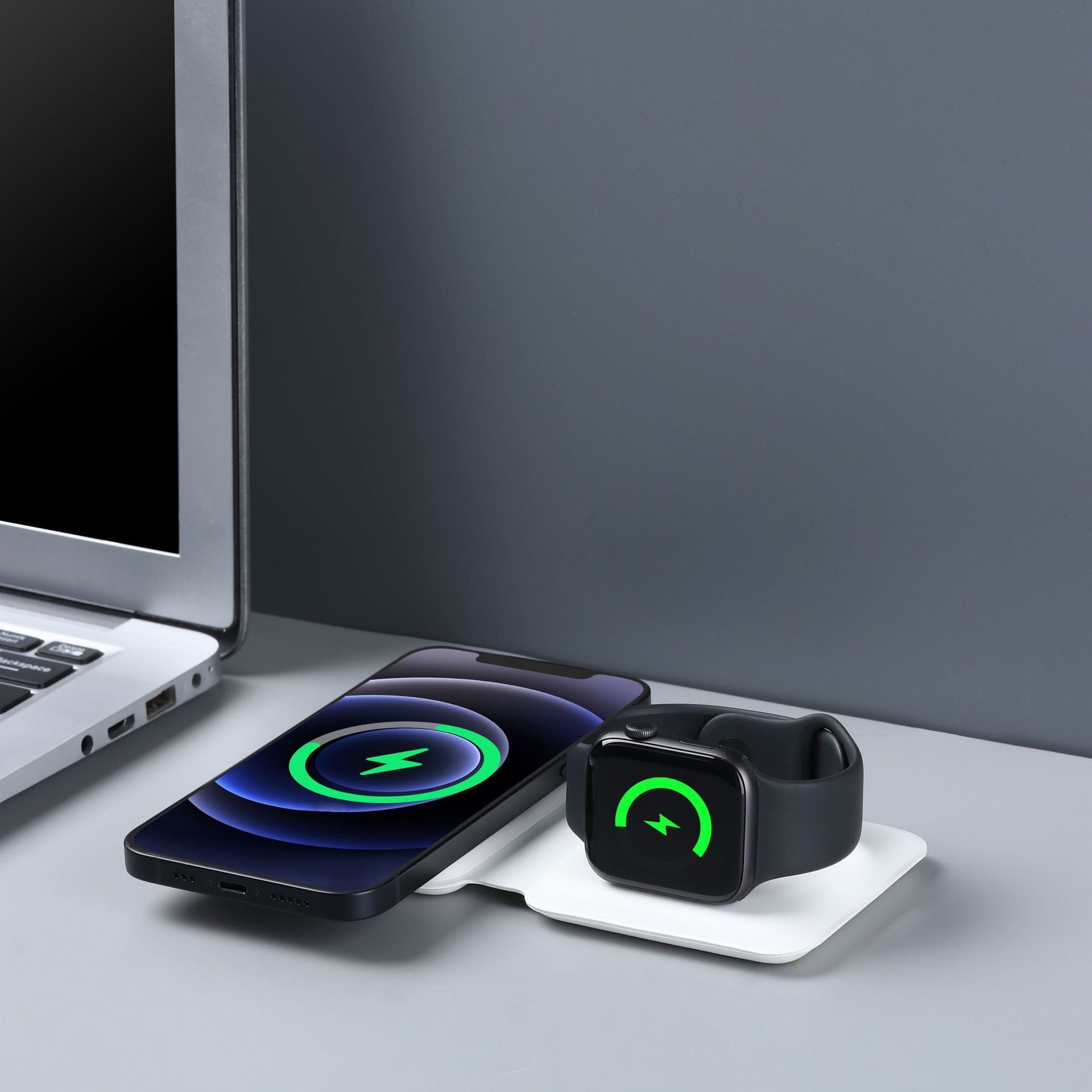 2-in-1 Magnetic Wireless Charger - 15W Fast Charging Pad for iPhone & Android - Minihomy