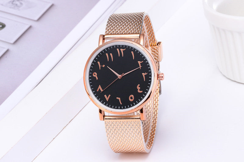 Creative Quartz Watches Couple Watches Digital Mesh Band Watches