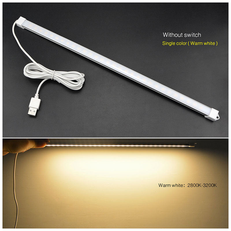 USB Book Light with 3 Colors & Switch - Reading, Bookcase & Hard Light Bar