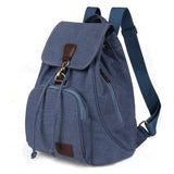 Women's Vintage Canvas Backpack - School Bag for Students