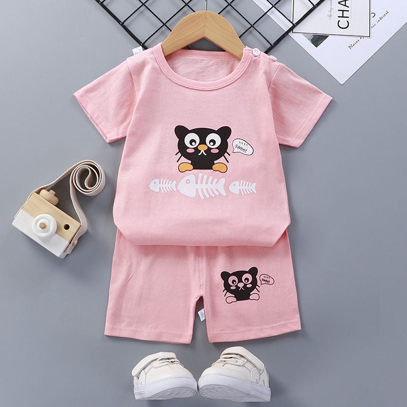 Children's Short-Sleeved Suit - Cotton Baby Summer Clothes