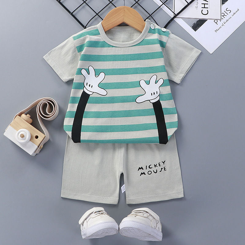 Children's Short-Sleeved Suit - Cotton Baby Summer Clothes