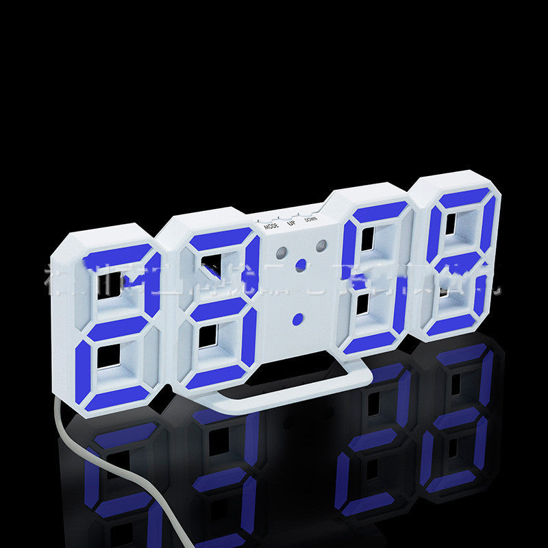 Digital Clock Electronic Alarm Clock Wall Three-dimensional Wall Clock - Minihomy