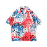 Retro Hawaiian Shirts Men Women Couples Street Short-sleeved Shirt