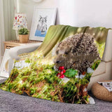 Flannel Blanket Hedgehog Coral Fleece Blanket