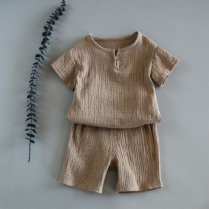 Boy And Girl Baby Short-sleeved Summer Suit - Minihomy