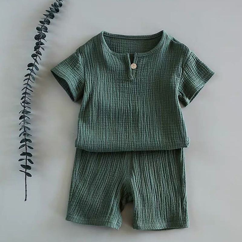 Boy And Girl Baby Short-sleeved Summer Suit - Minihomy