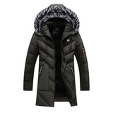 Men's Thick Fleece Winter Jacket Hooded Warm Cotton Parka