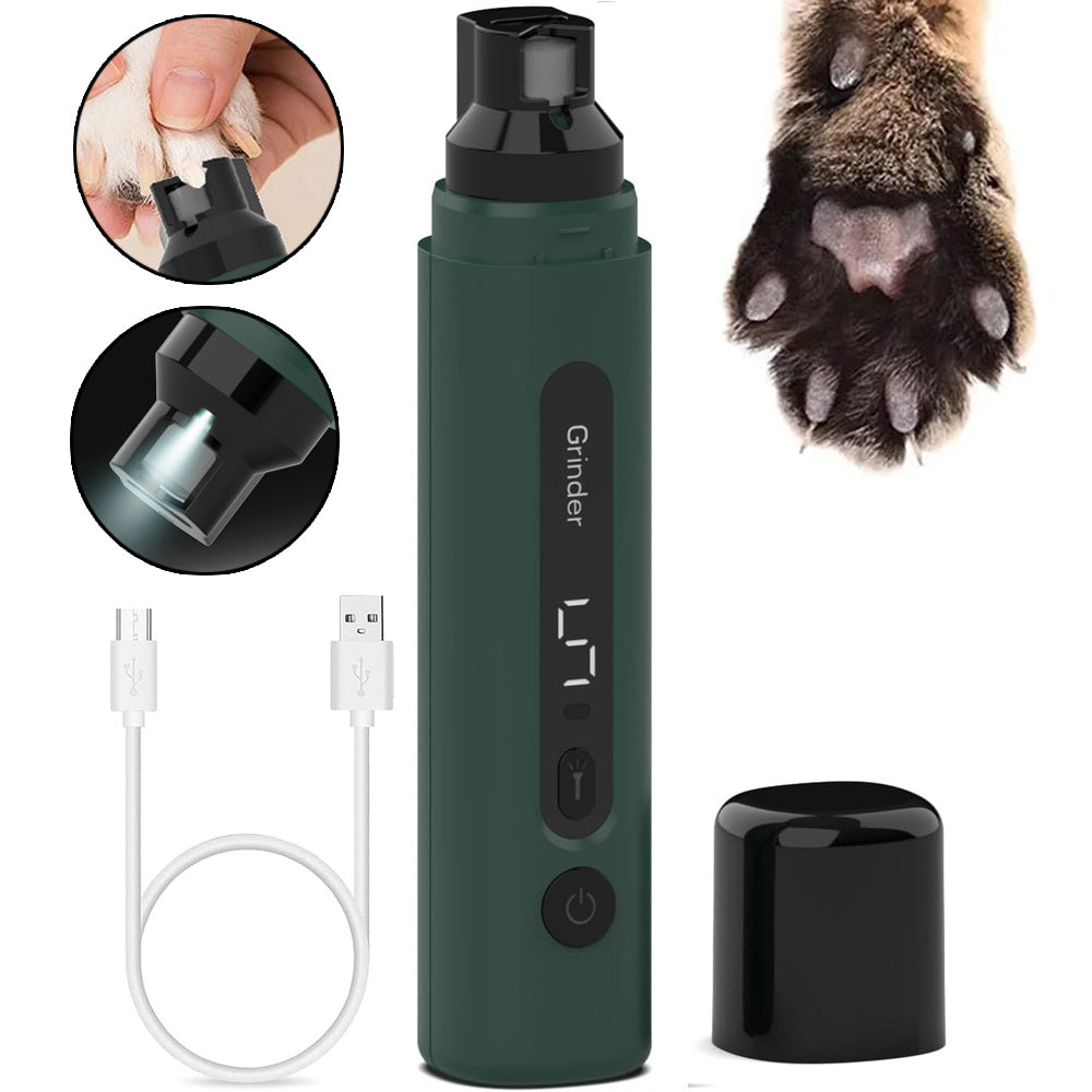 Rechargeable Electric Dog Nail Grinder Super Quiet 5-Speed Pet Nail Trimmer for Dogs and Cats
