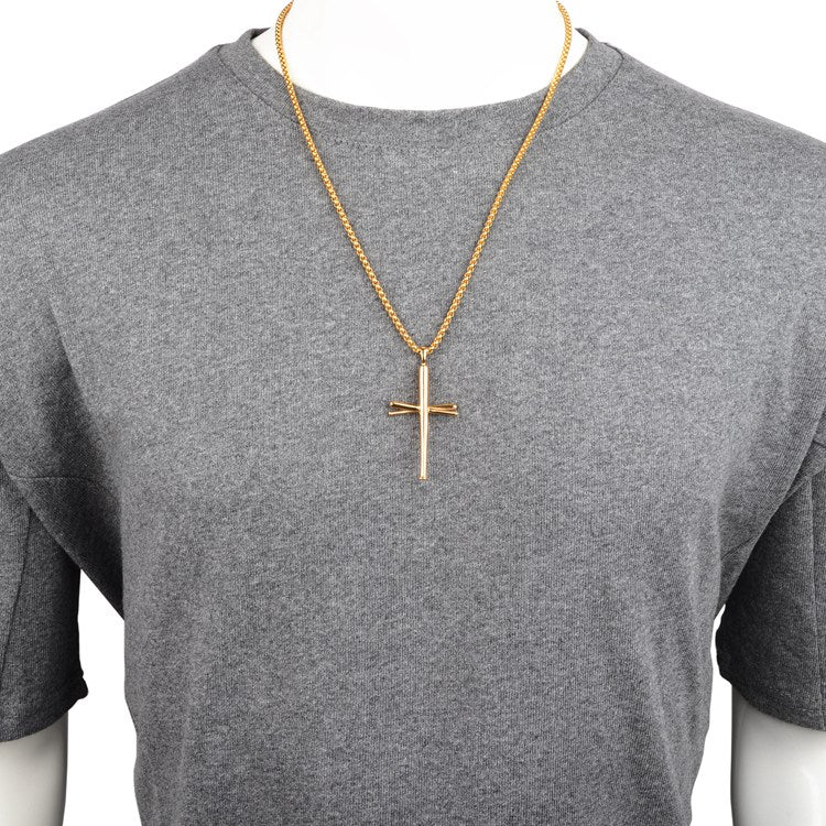 Baseball bat cross hip hop necklace - Minihomy