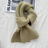 Warm Wool Scarf Women's Korean Style Sweet Version Solid Scarf Autumn And Winter