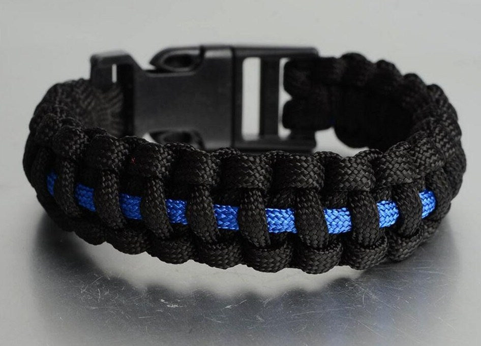 Men's And Women's Blue Line Paracord Bracelet - Minihomy