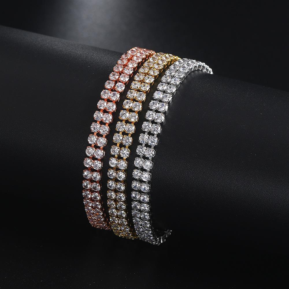 Fashion Double Row Zircon Bracelet: Sparkle with Elegance - Minihomy