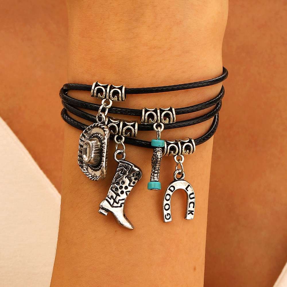 Bohemian Ethnic Style Multi-layer Leather Boots Bracelet: Elevate Your Look with Boho Charm - Minihomy