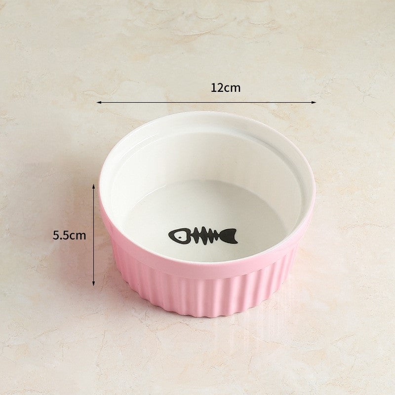 Cervical Spine Protection Cat Food Bowl - Elevated Pet Bowl for Healthy Eating