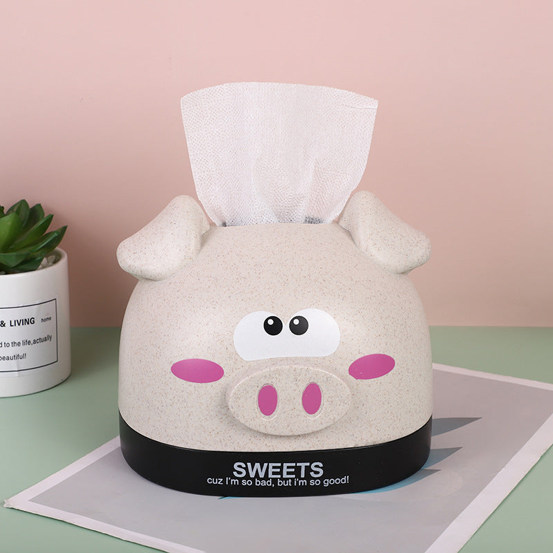 Creative Cute Cartoon Tissue Box Living Room Household Plastic Storage